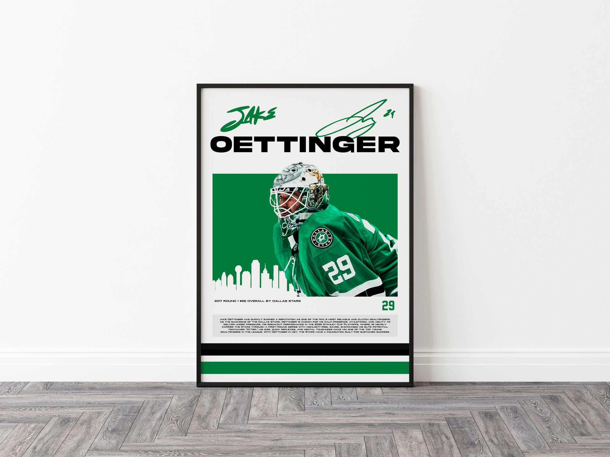 Jake Oettinger Poster, Dallas Stars, (Digital Download)