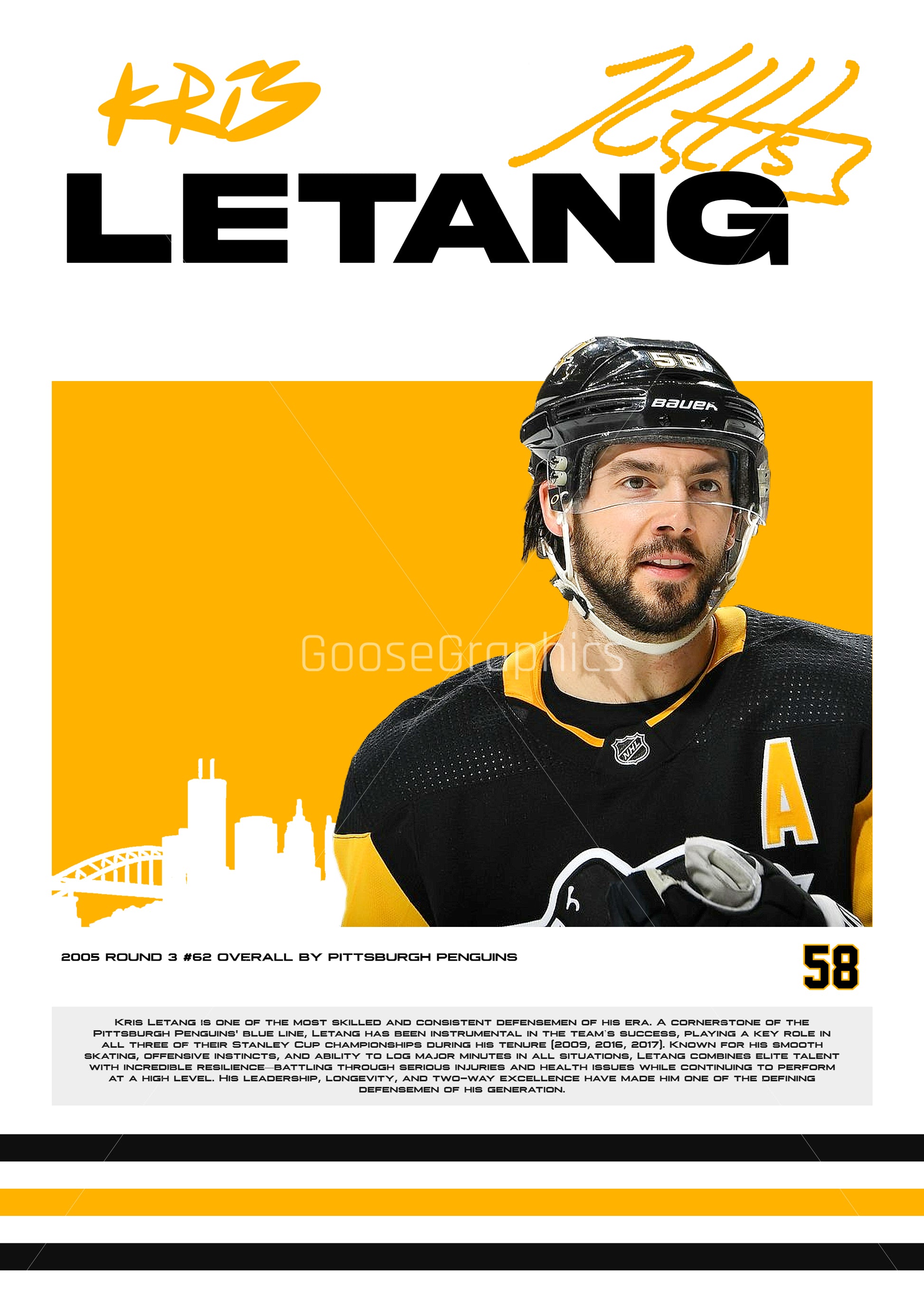 Kris Letang Poster, Pittsburgh Penguins, (Digital Download)