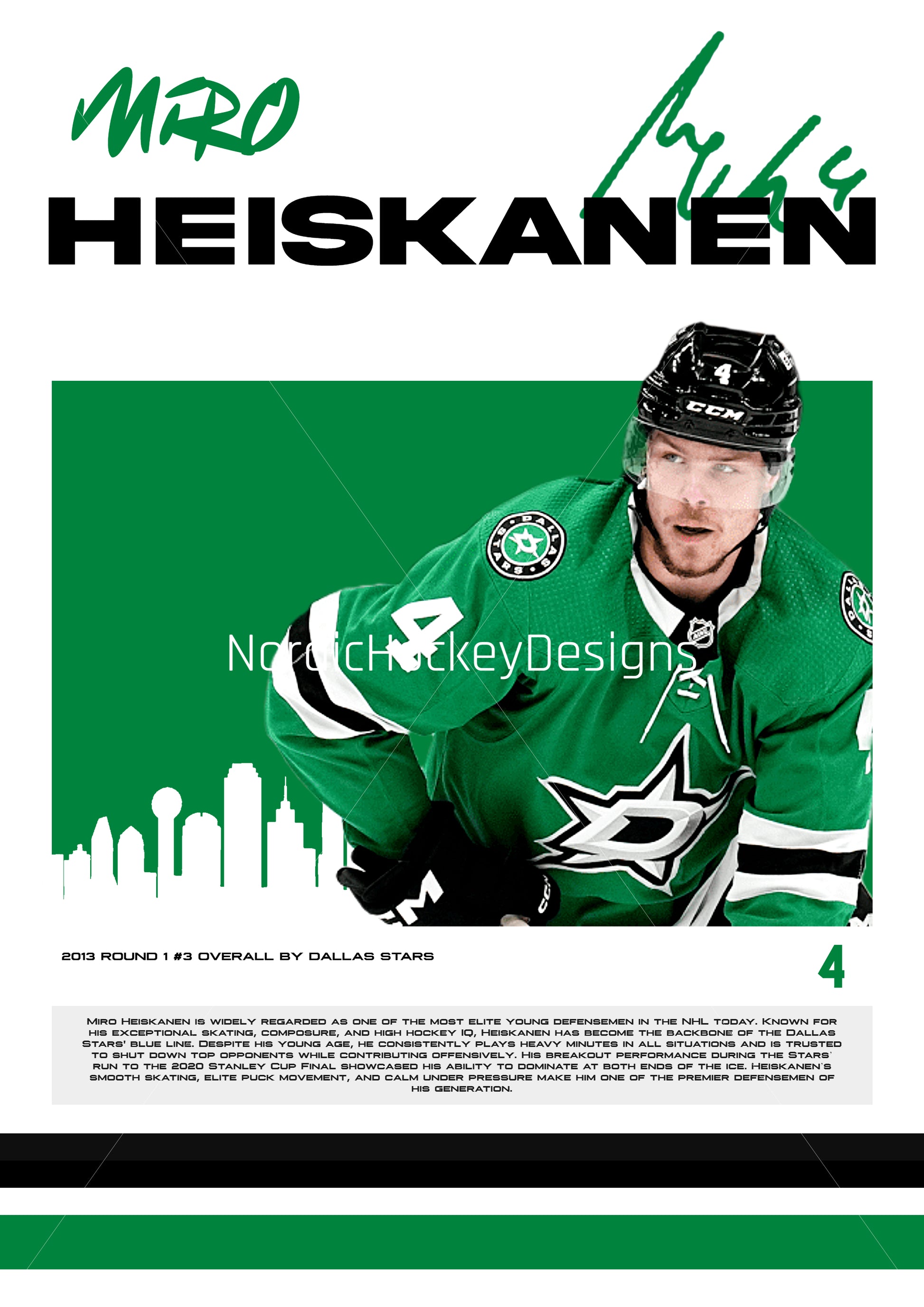 Miro Heiskanen Poster, Dallas Stars, (Digital Download)