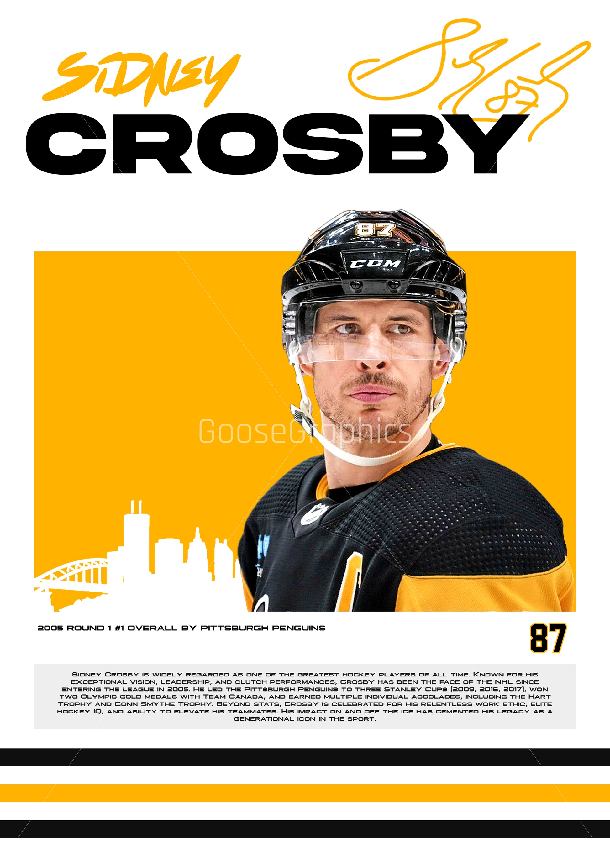 Sidney Crosby Poster, Pittsburgh Penguins, (Digital Download)