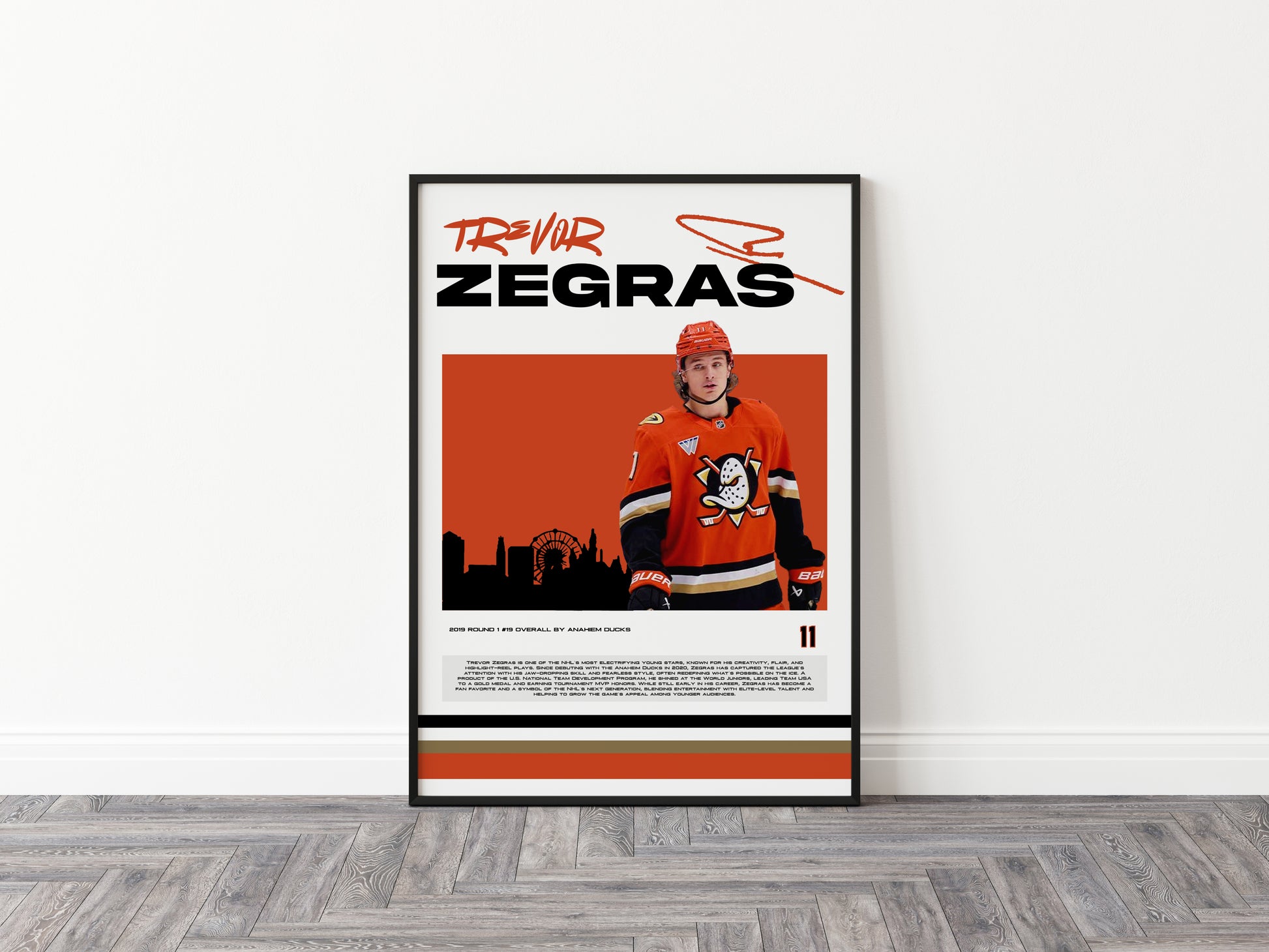 Trevor Zegras Poster, Anaheim Ducks, (Digital Download)