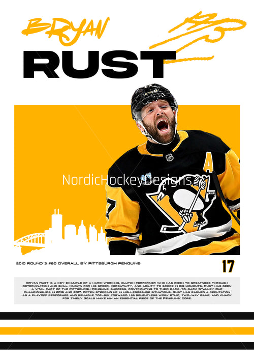 Bryan Rust Poster, Pittsburgh Penguins, (Digital Download)