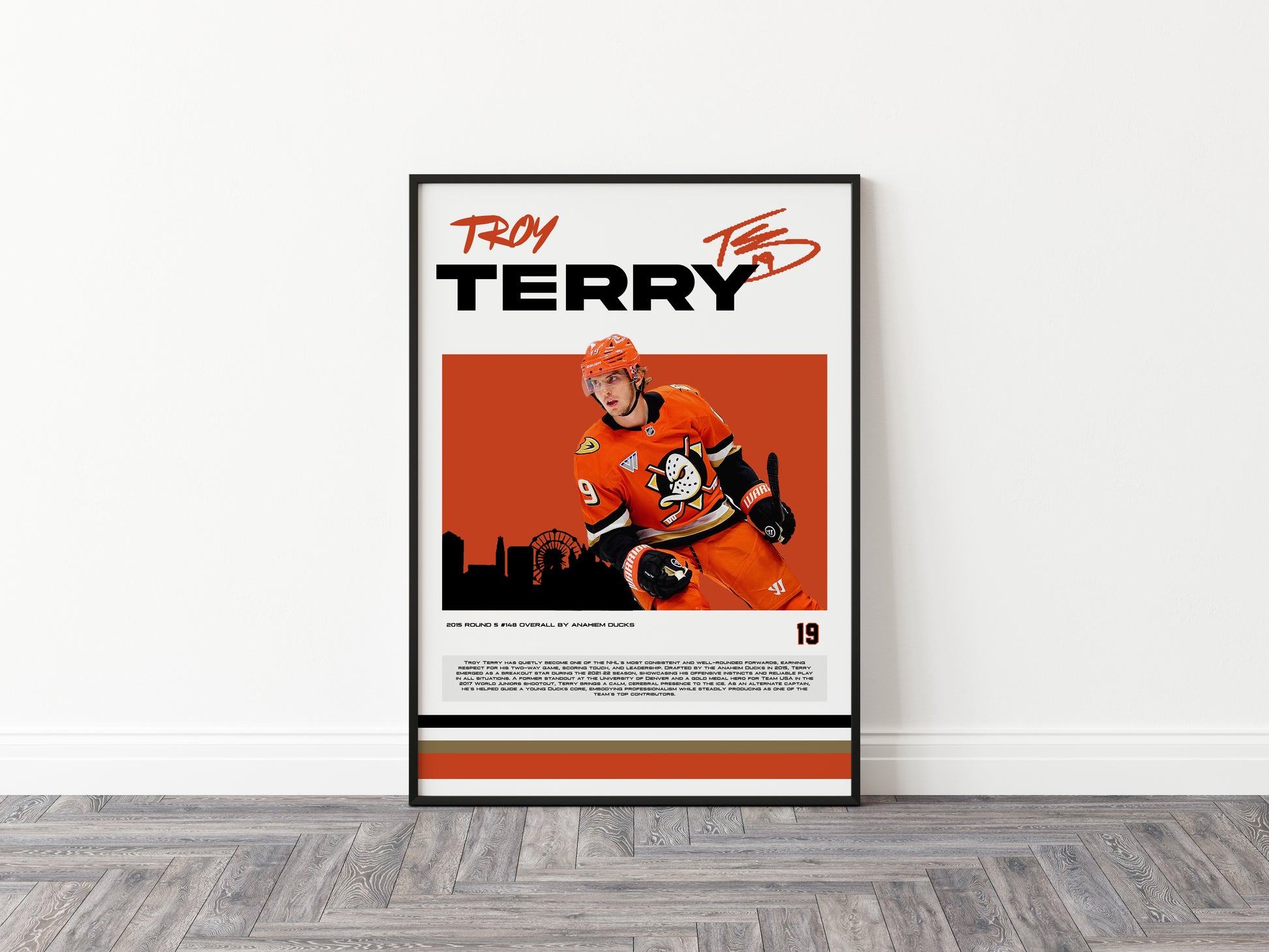 Troy Terry Poster, Anaheim Ducks, (Digital Download)