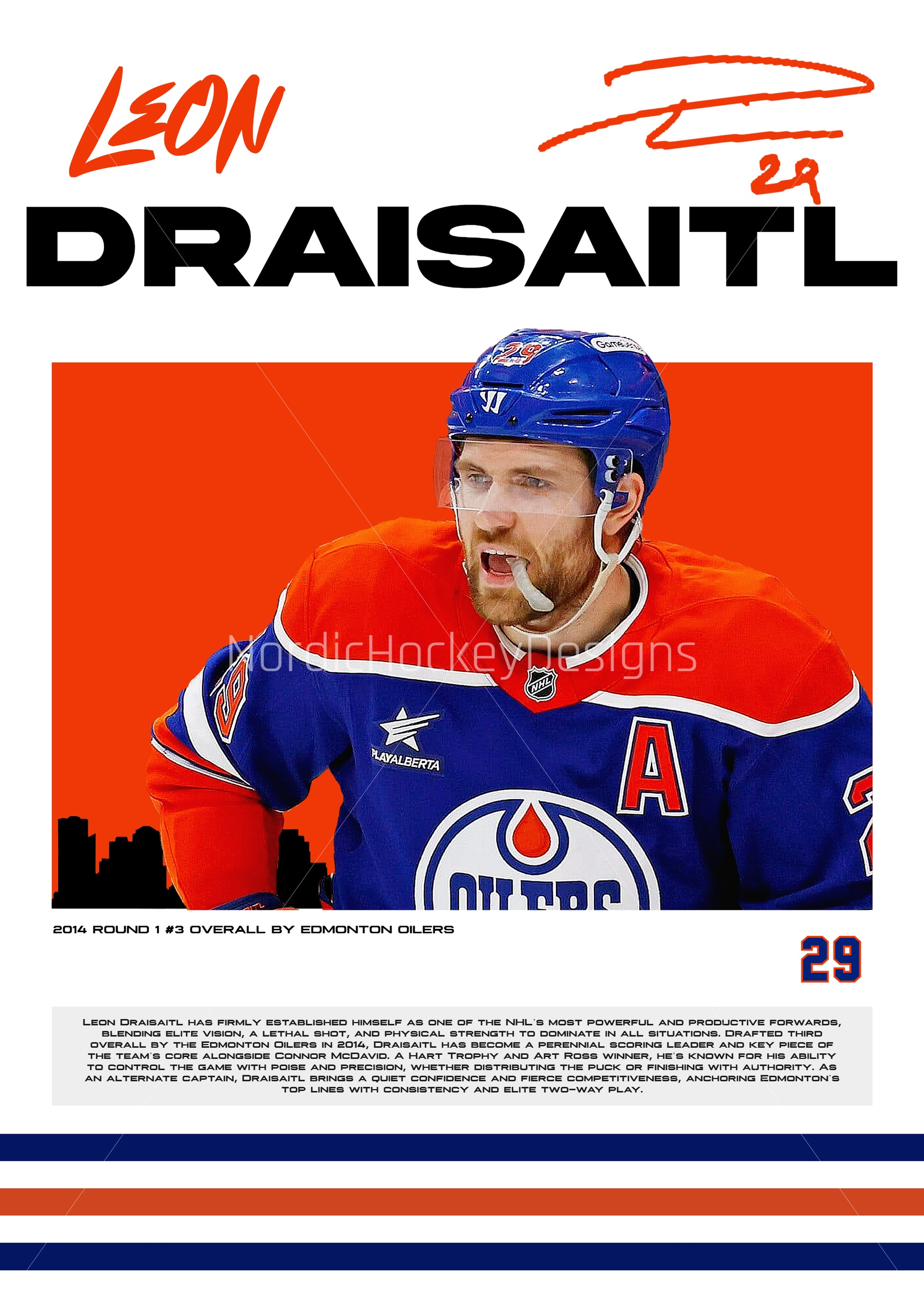 Leon Draisaitl Poster, Edmonton Oilers, (Digital Download)